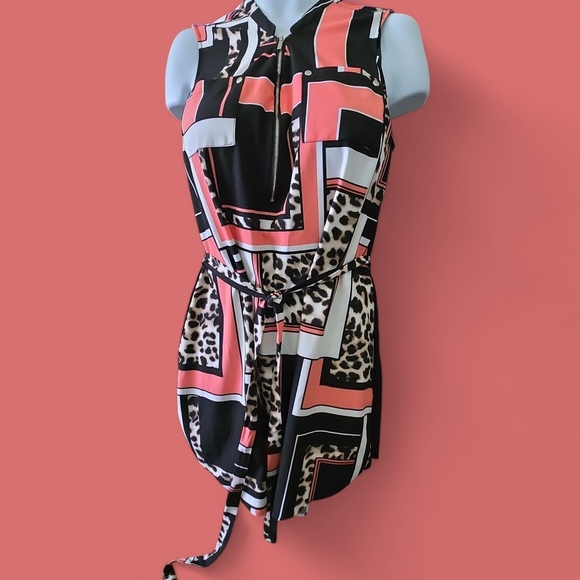 New York & Company Pink, Black, and White Midi Dress - Picture 3 of 5